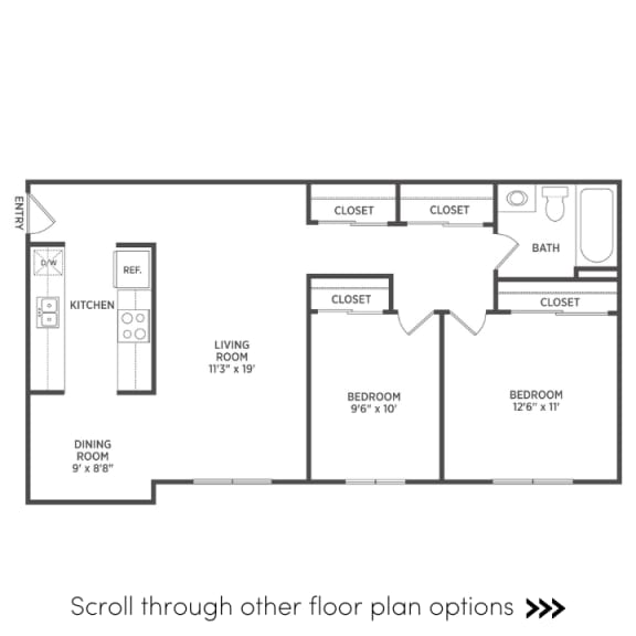 Floor Plans of Woodbrook Village Apartments in East Lansing, MI